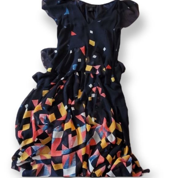 Maison cinqcent dark blue geometric flowy dress - Picture 5 of 5